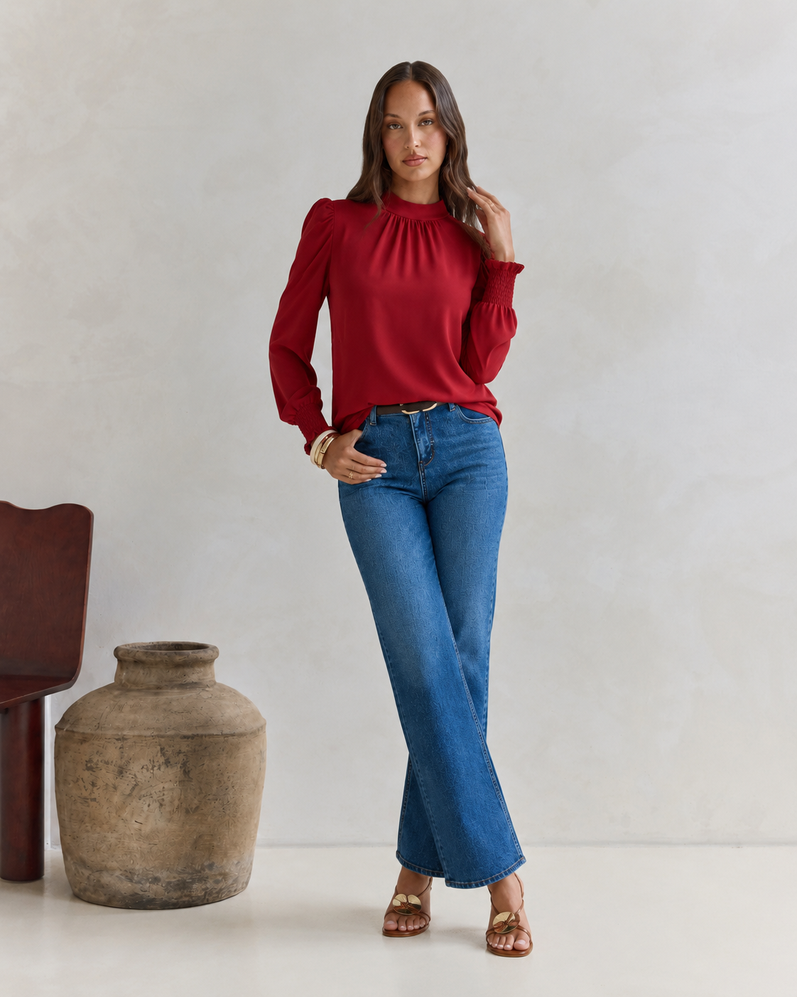 Mock Neck Blouse