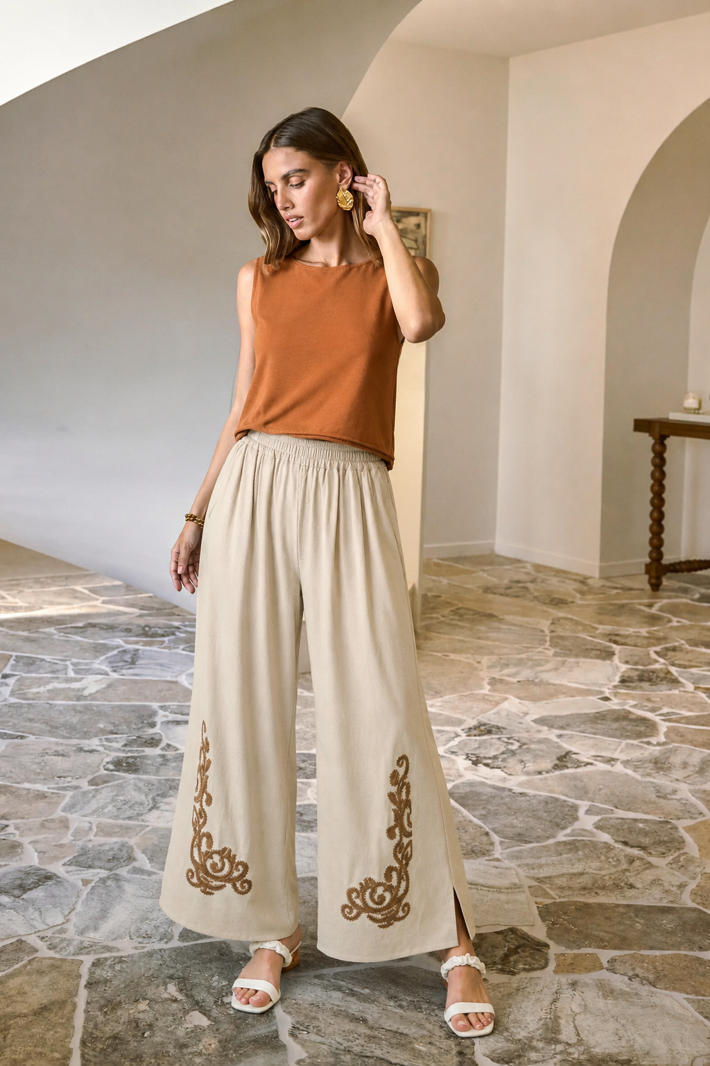 Wide-Leg Boho Pants