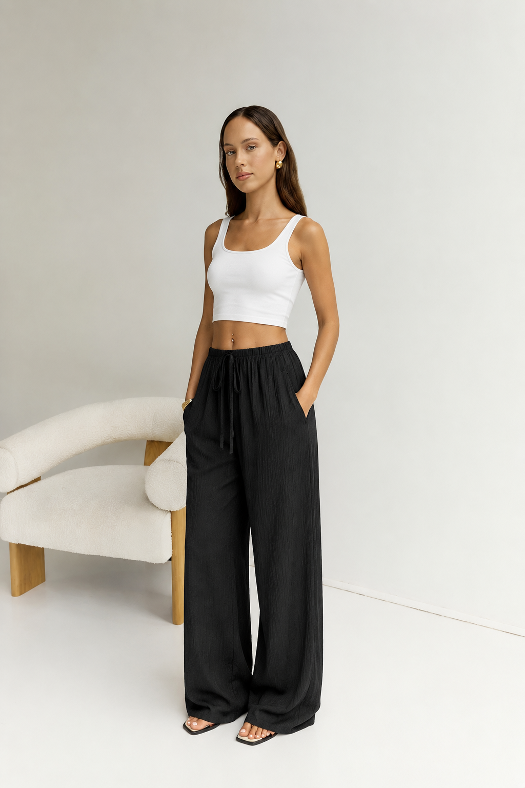 Tied Wide Leg Pants