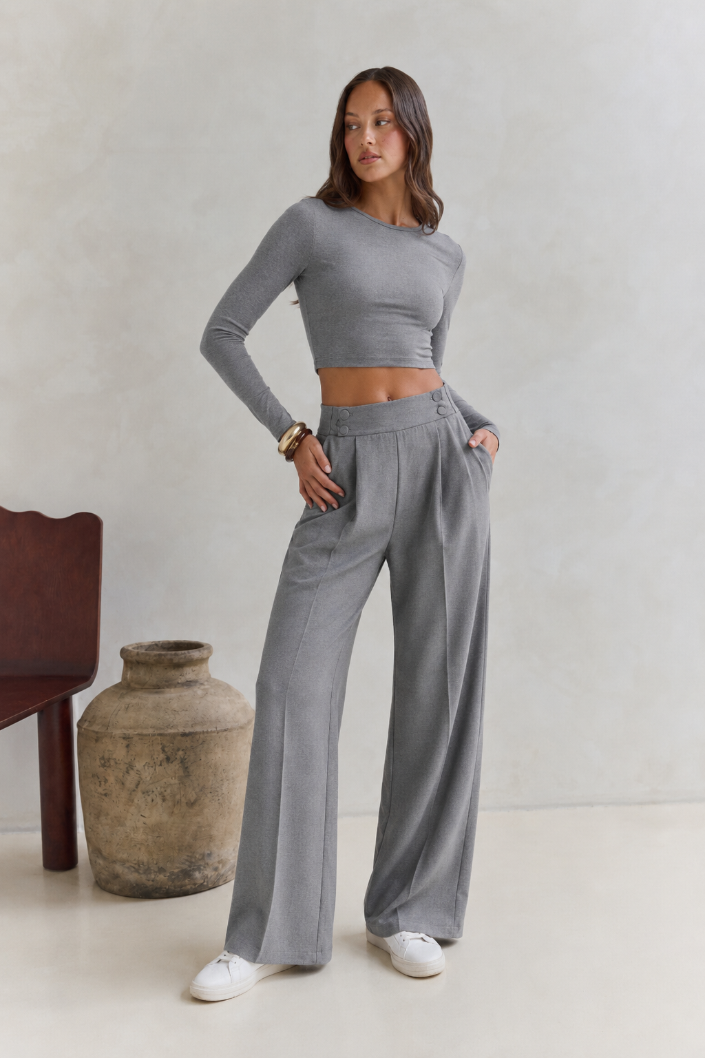 Wide-Leg Plus Pants