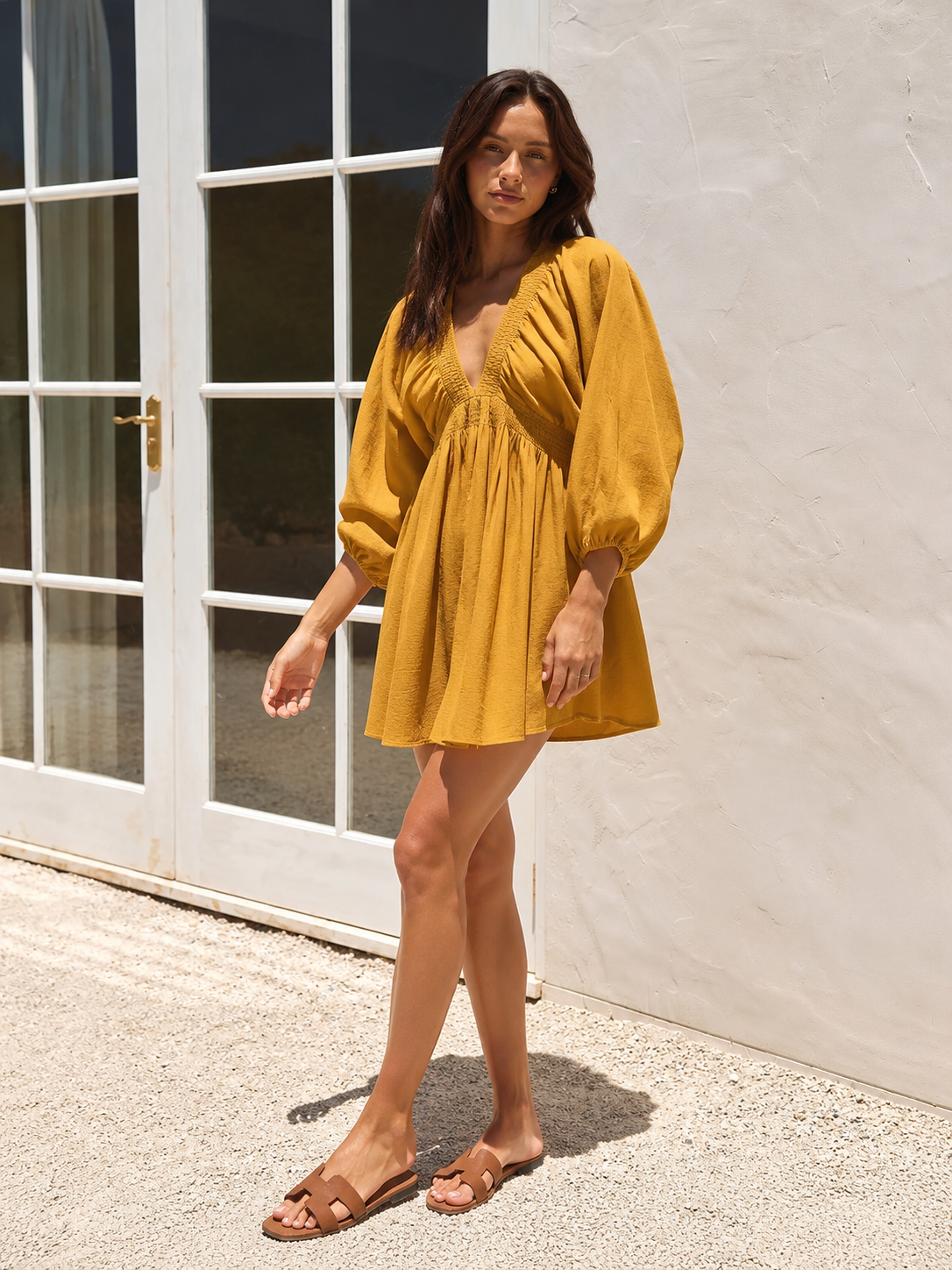 Textured V-Neck Mini