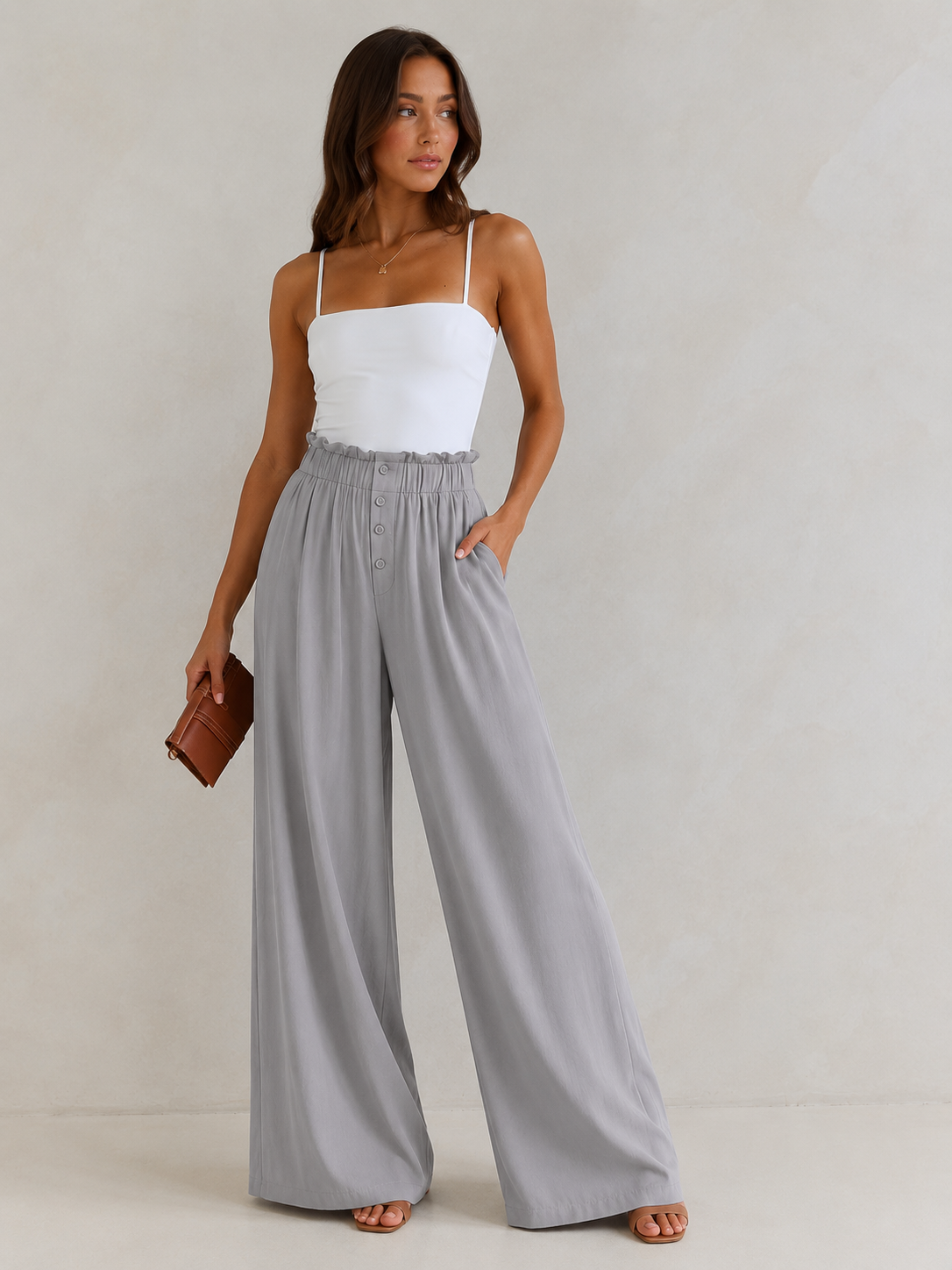 High Waist Wide Leg Pants