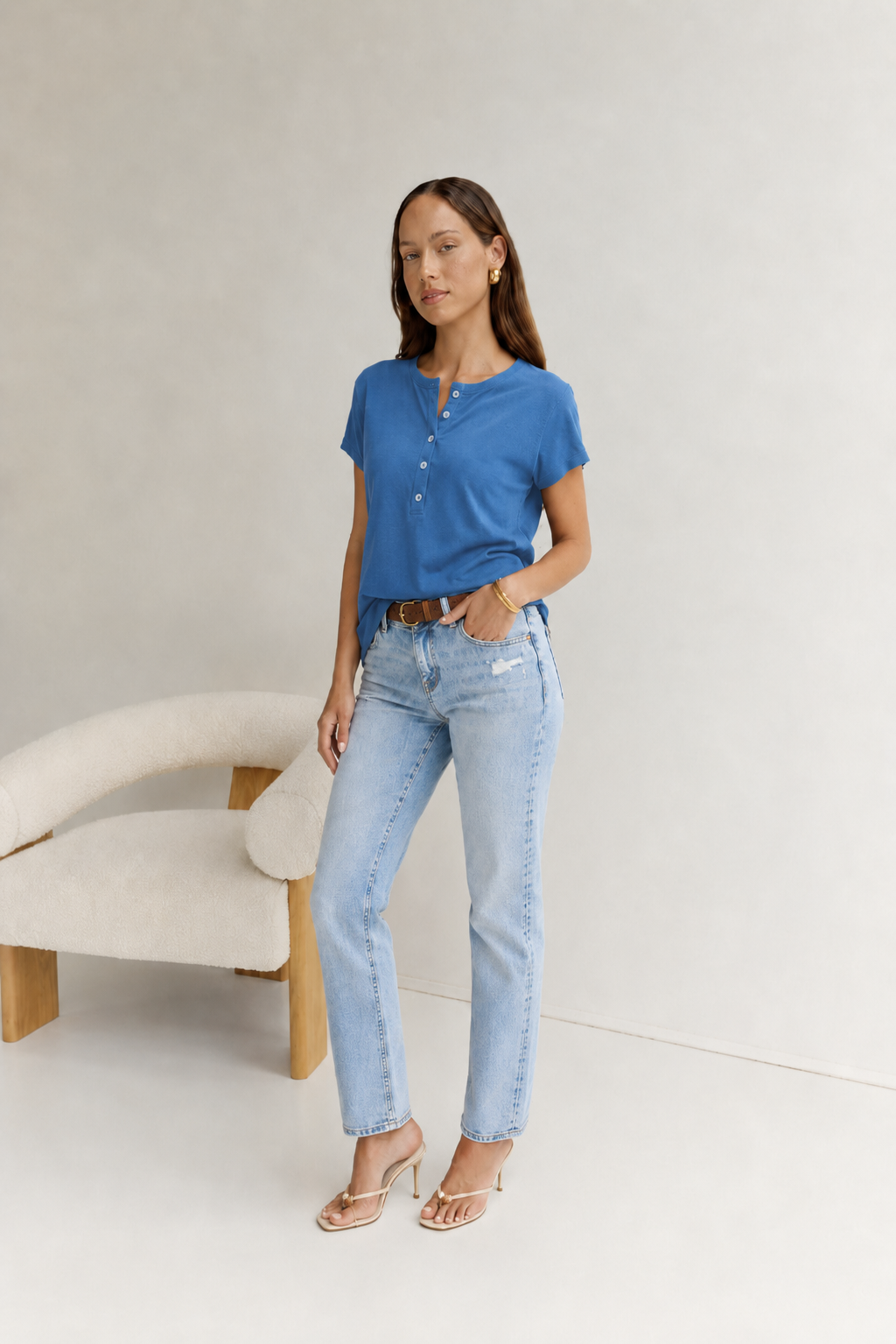 Half Button Top