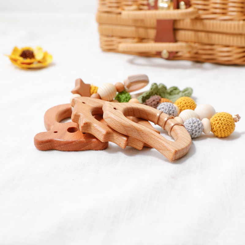 wooden baby teether