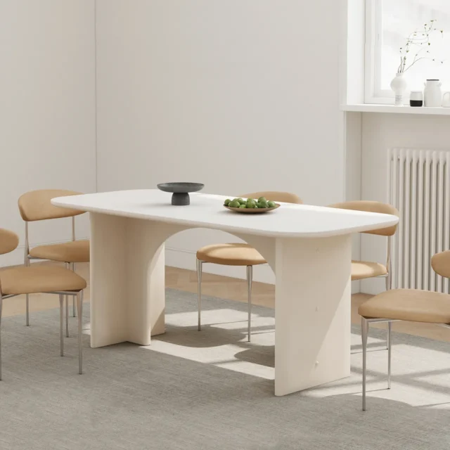 Luxury Nordic marble dining table with a sleek design for modern dining rooms.