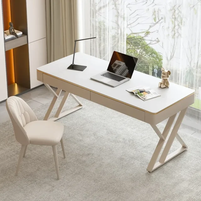 Upgrade your workspace with our Modern Sleek Office Desk – a minimalist, wooden computer workbench perfect for home and office. Durable, spacious, and elegant, designed for productivity and style.